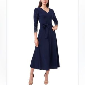 MSK‎ Petite 3/4 Sleeve Midi Dress